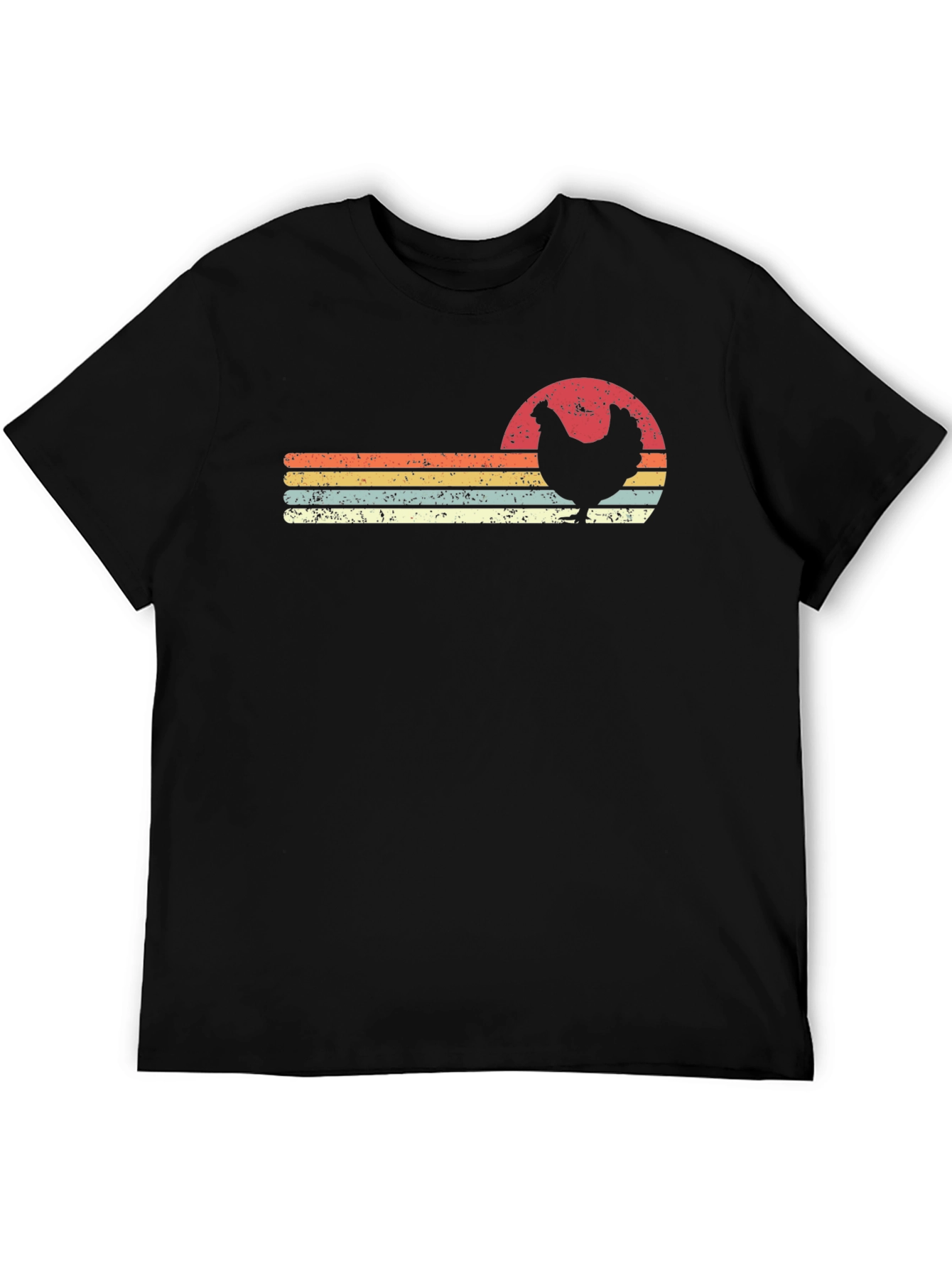 Vintage Chicken Sunset Graphic T-Shirt