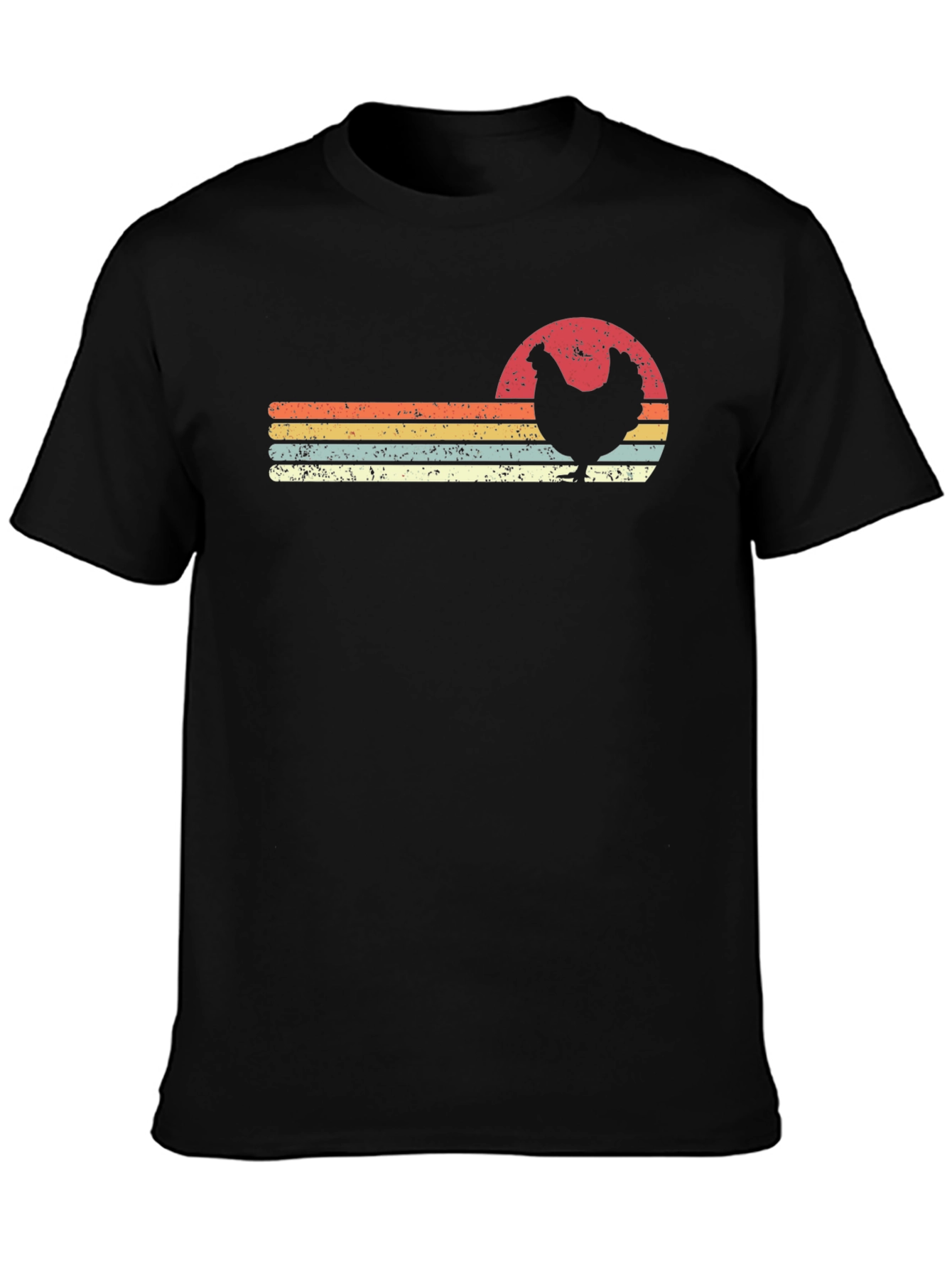 Vintage Chicken Sunset Graphic T-Shirt