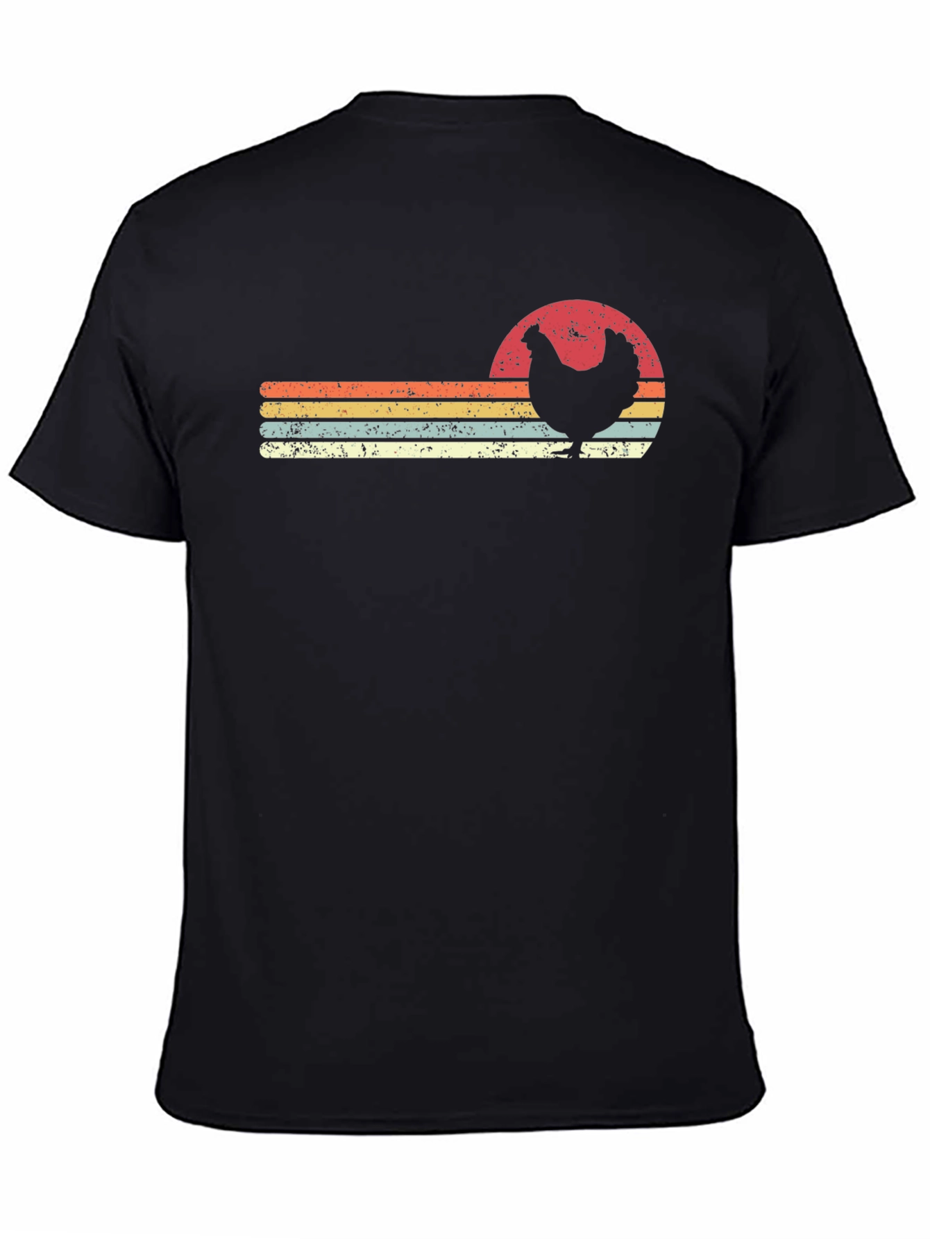 Vintage Chicken Sunset Graphic T-Shirt