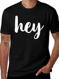 Hey Black Graphic Tee - Casual Style