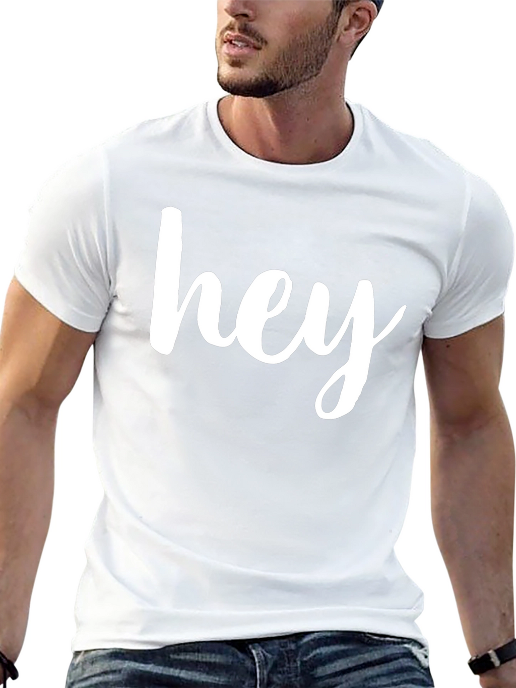 Hey Black Graphic Tee - Casual Style