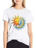 Sun and Moon Graphic T-Shirt - Celestial Design