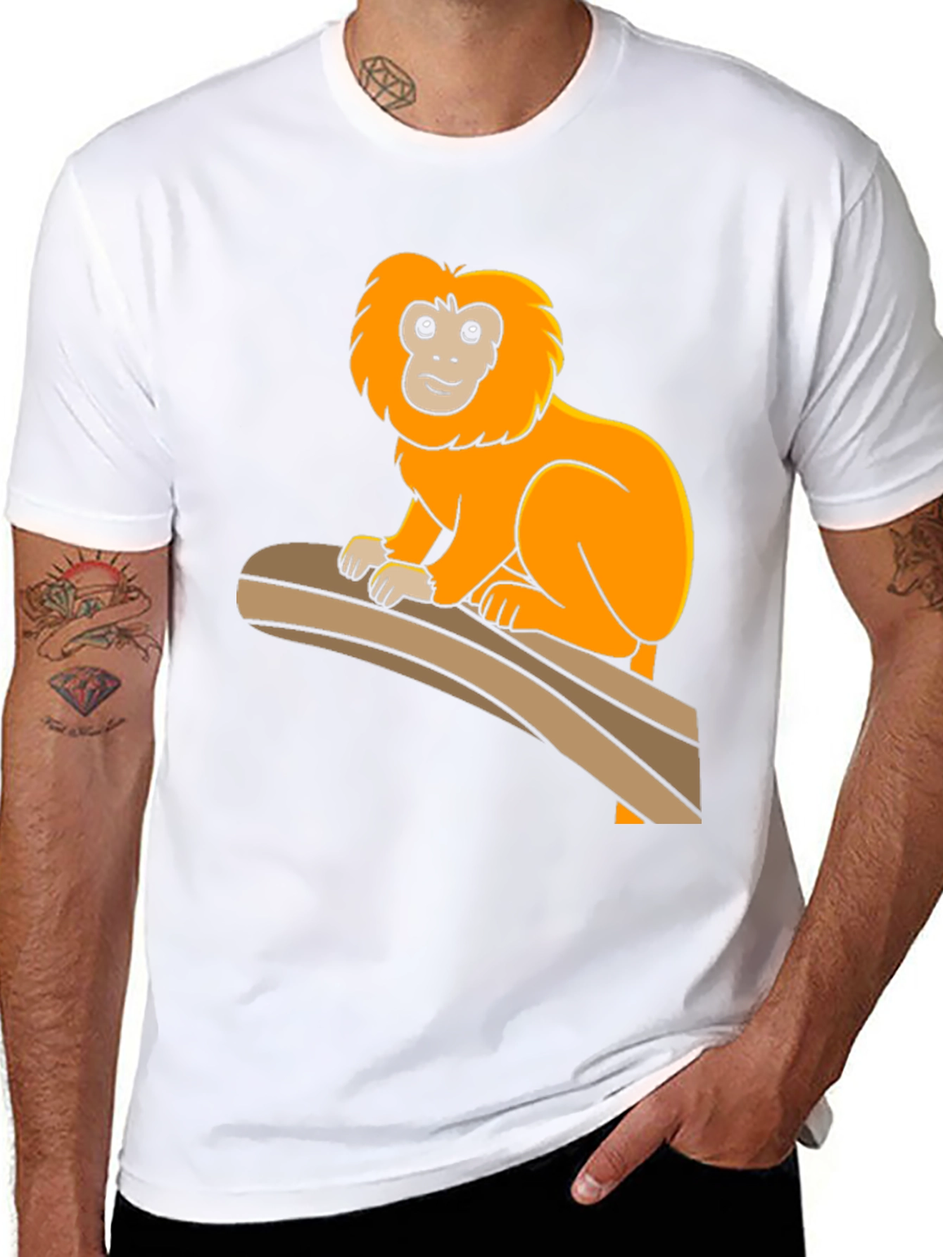 Monkey Graphic Tee - Black Cotton T-Shirt