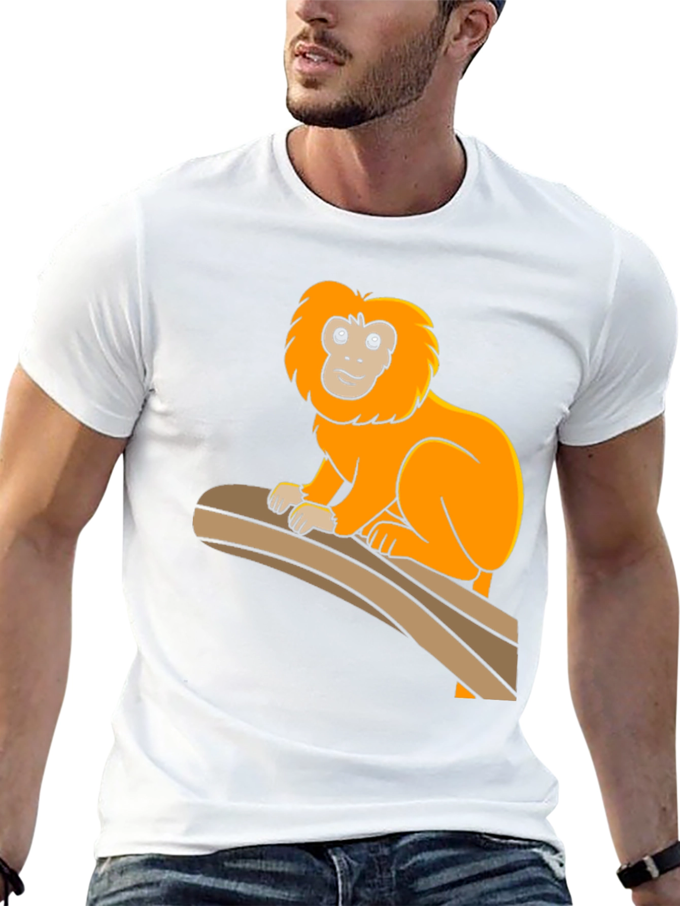 Monkey Graphic Tee - Black Cotton T-Shirt