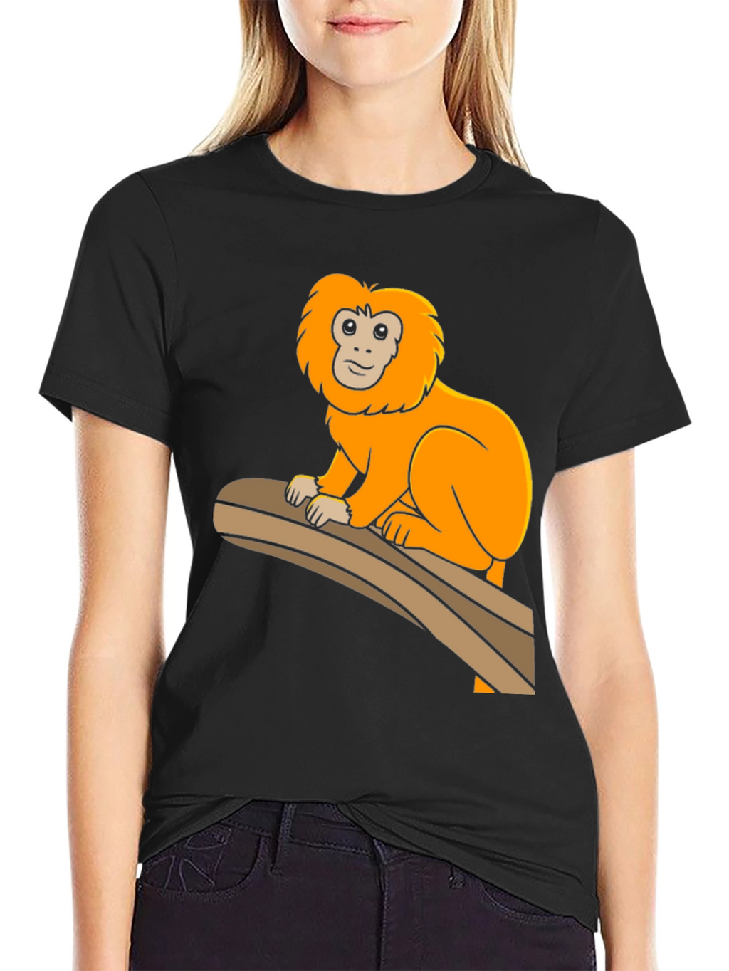 Monkey Graphic Tee - Black Cotton T-Shirt