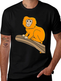 Monkey Graphic Tee - Black Cotton T-Shirt