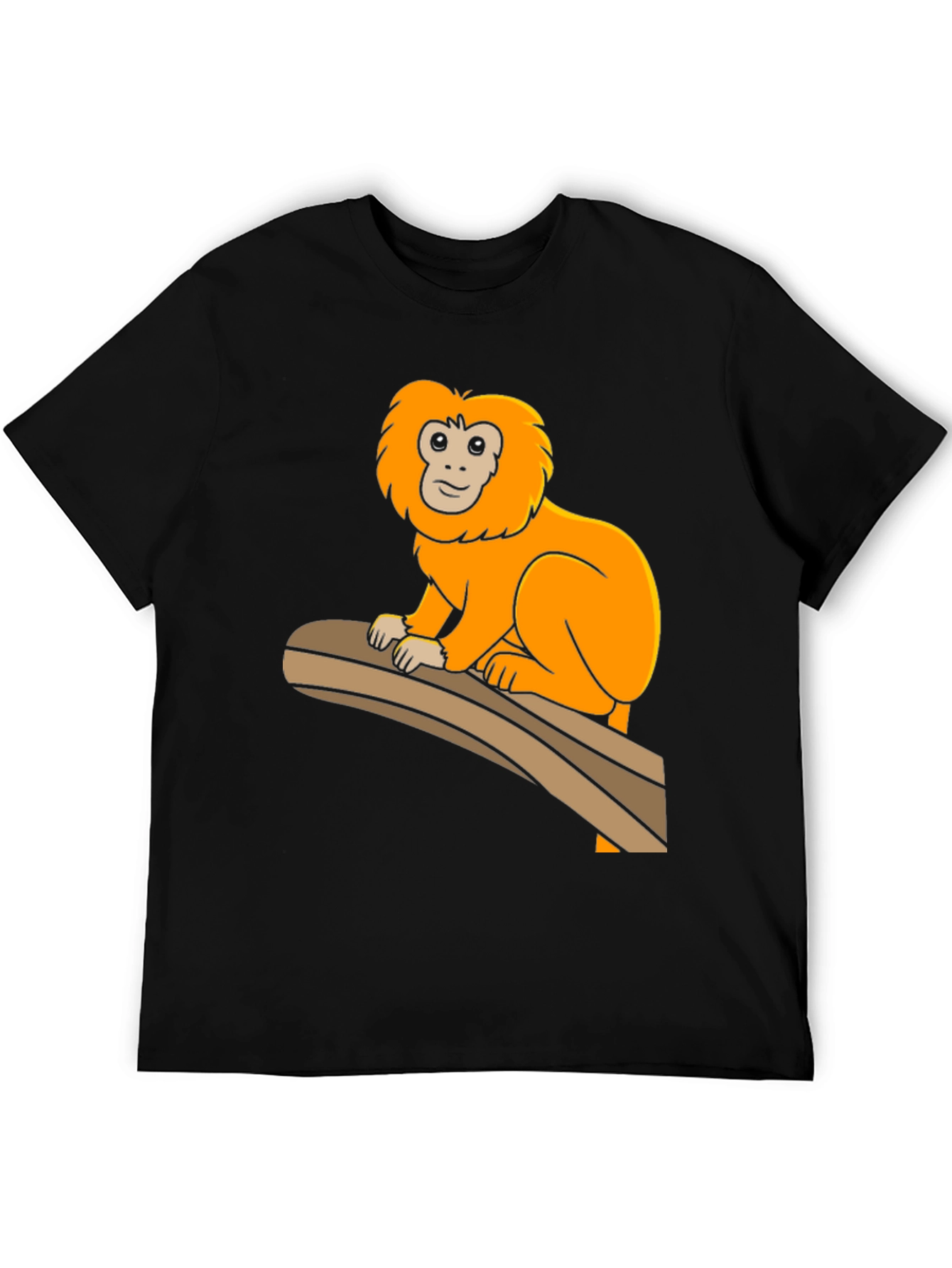 Monkey Graphic Tee - Black Cotton T-Shirt