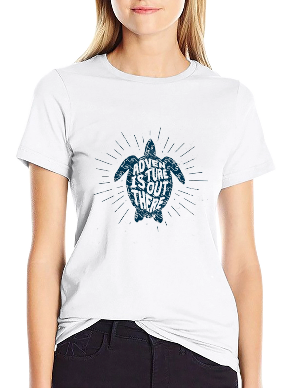 Turtle Wave Graphic Tee - Soft Black Cotton Blend
