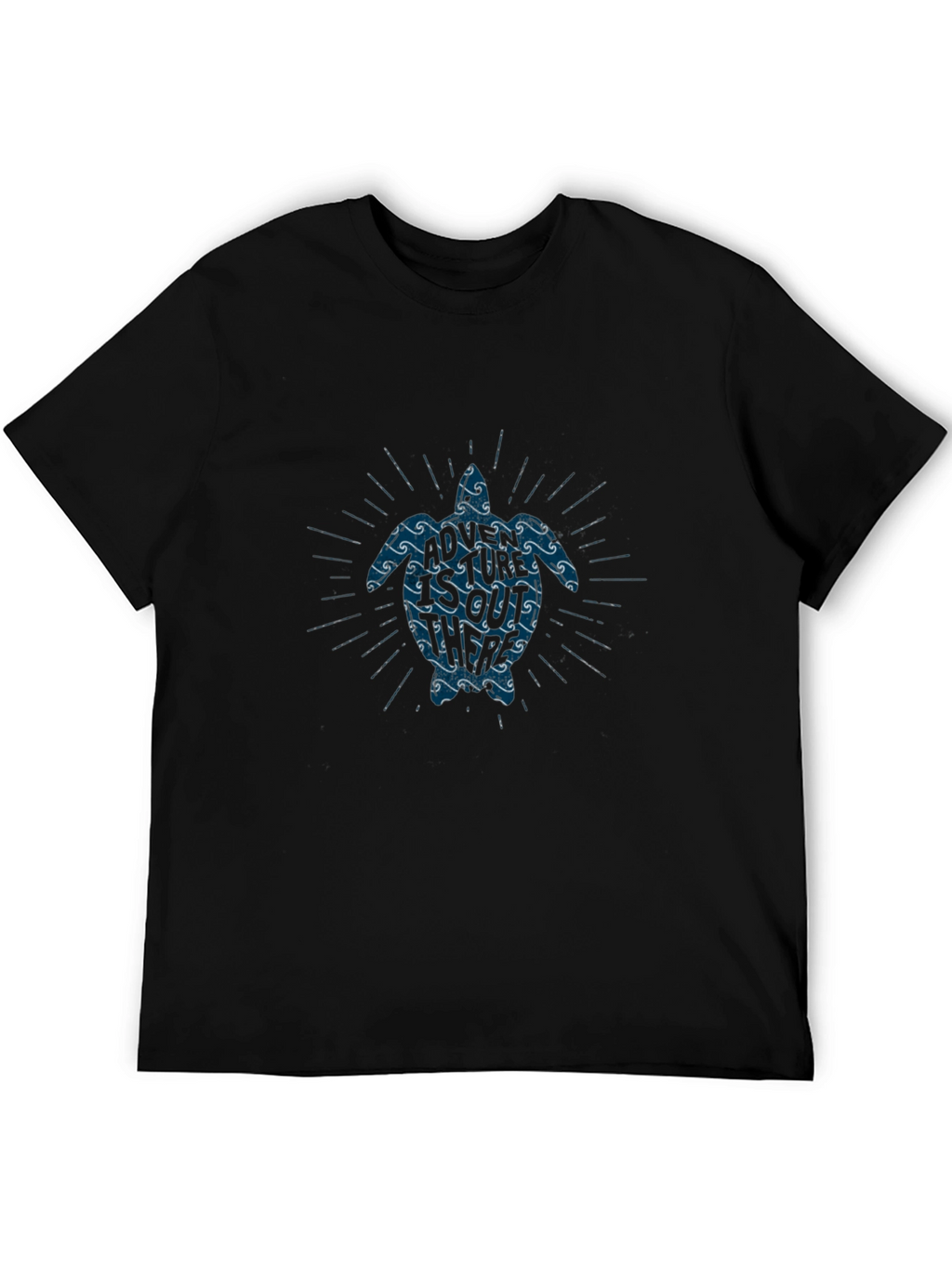 Turtle Wave Graphic Tee - Soft Black Cotton Blend
