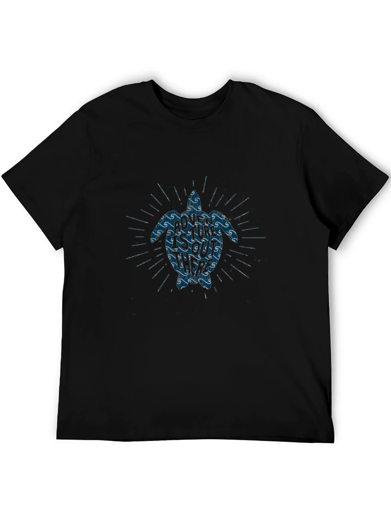 Turtle Wave Graphic Tee - Soft Black Cotton Blend