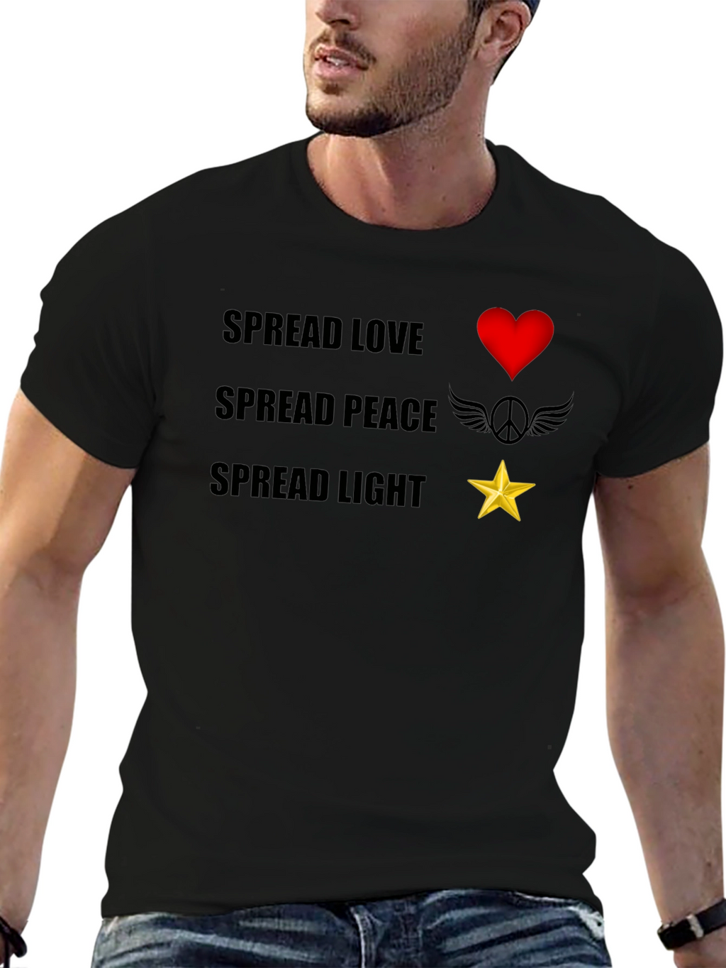 Spread Love Peace Light Graphic T-Shirt
