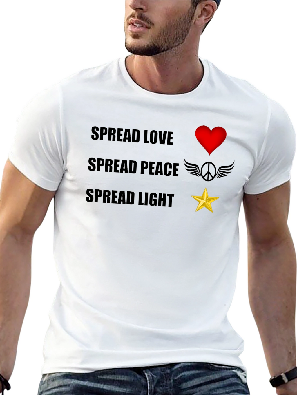 Spread Love Peace Light Graphic T-Shirt