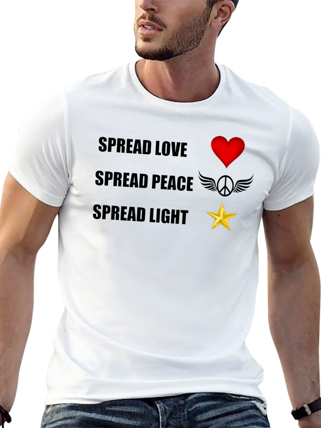 Spread Love Peace Light Graphic T-Shirt