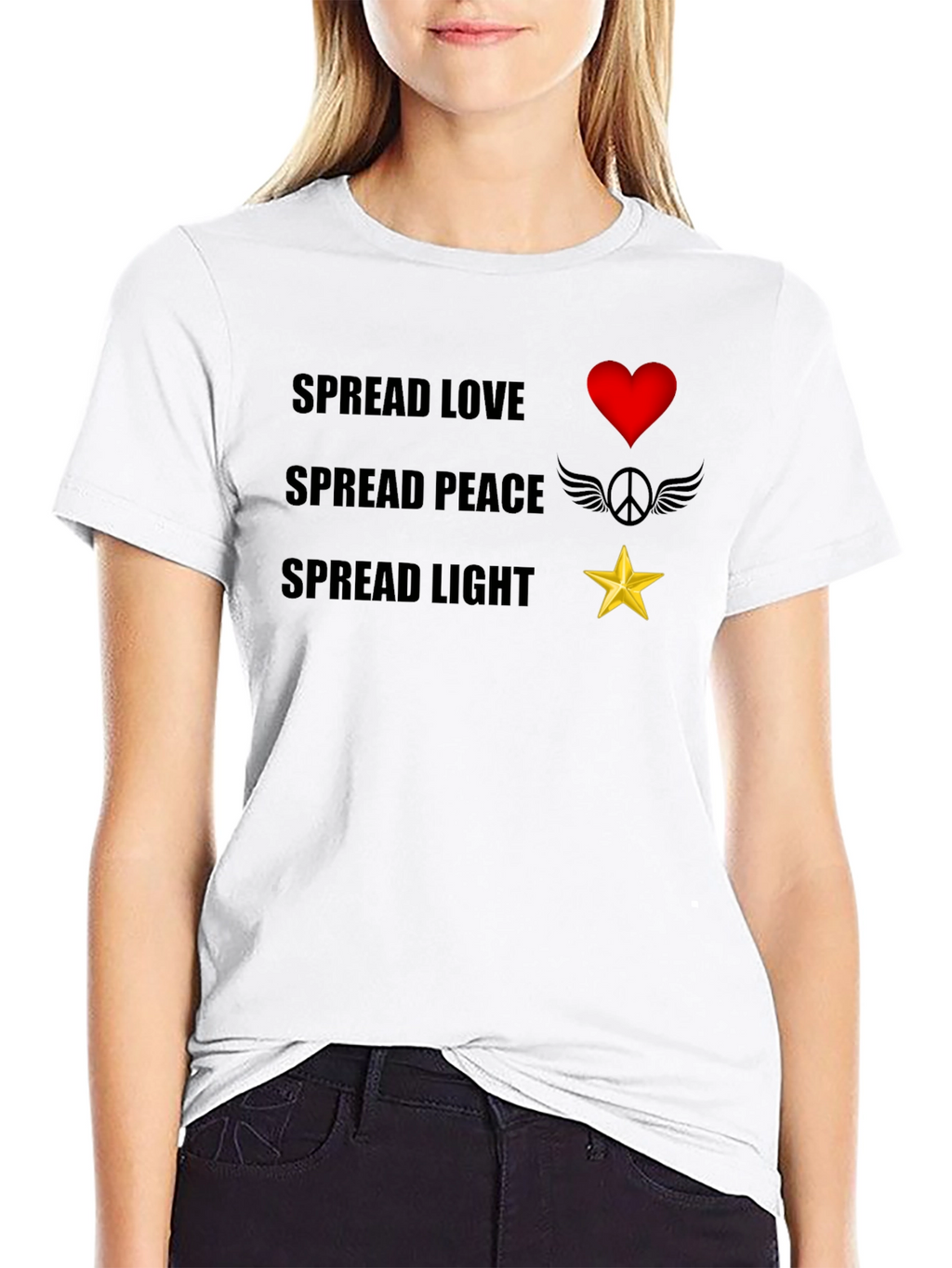 Spread Love Peace Light Graphic T-Shirt