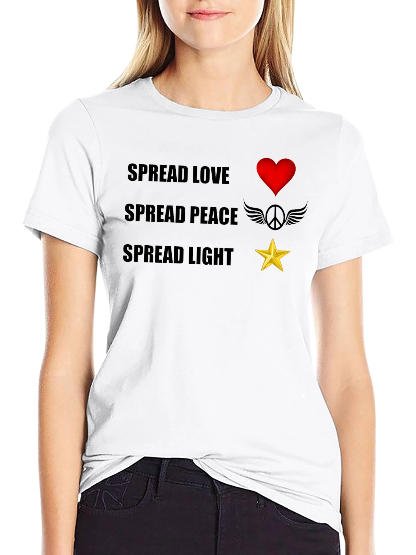 Spread Love Peace Light Graphic T-Shirt