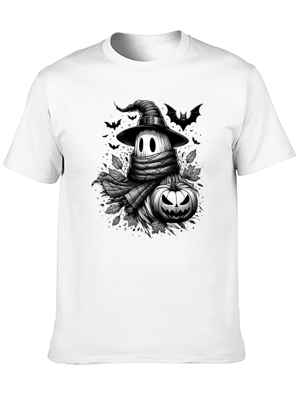 Spooky Season Halloween T-Shirt - Ghost & Pumpkin Design