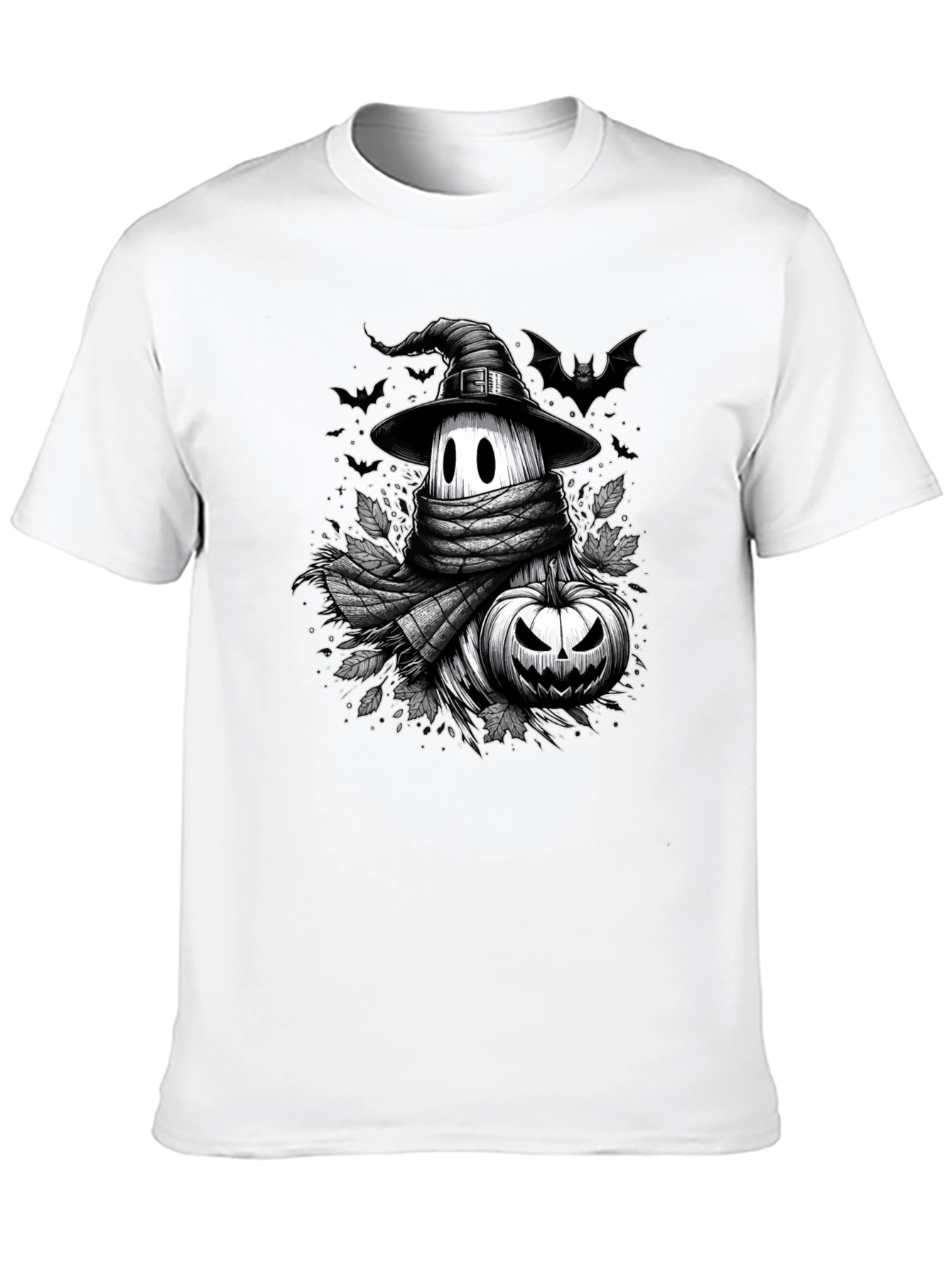 Spooky Season Halloween T-Shirt - Ghost & Pumpkin Design