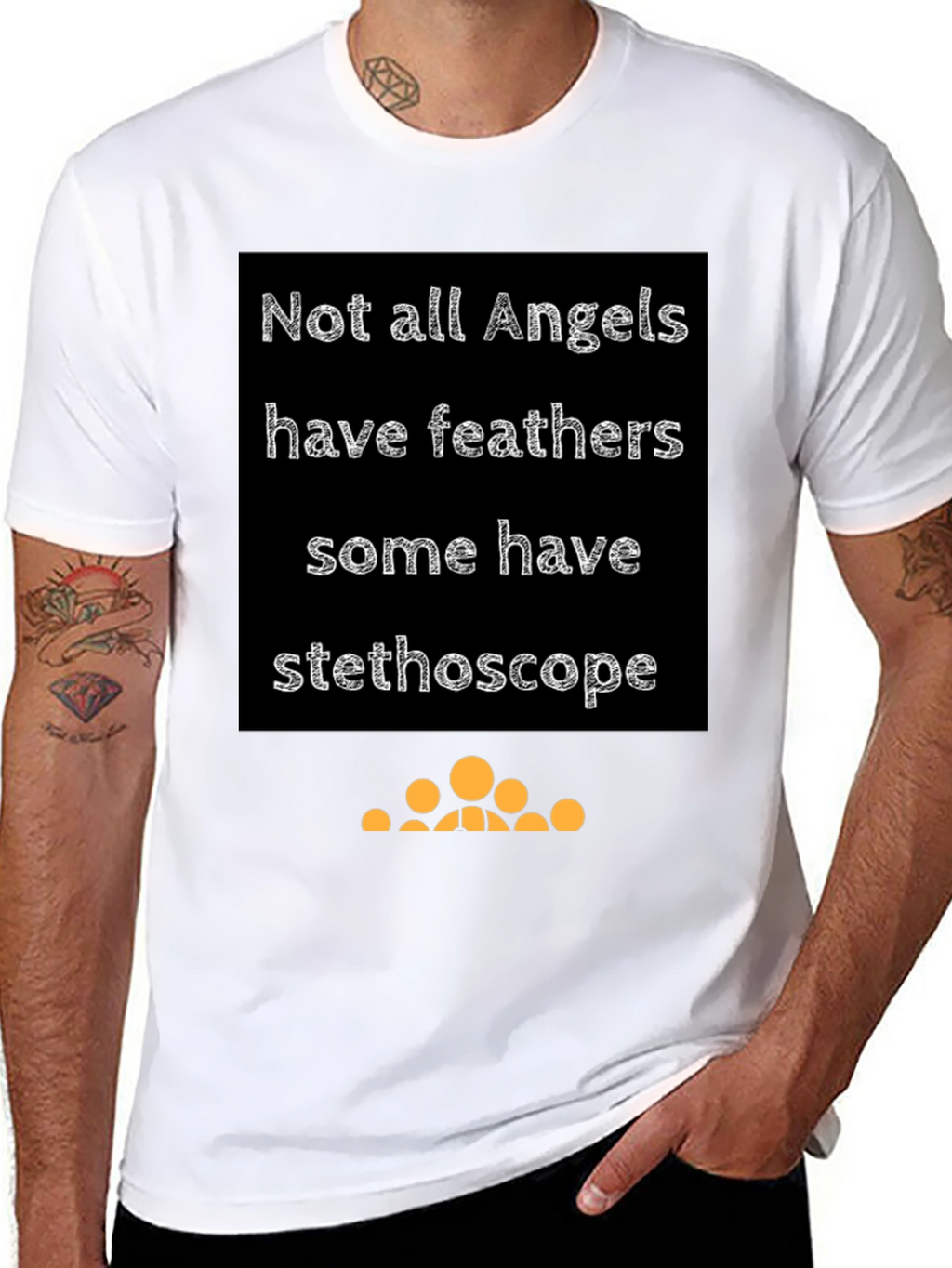 Angel Stethoscope Graphic Tee - Black Cotton T-Shirt