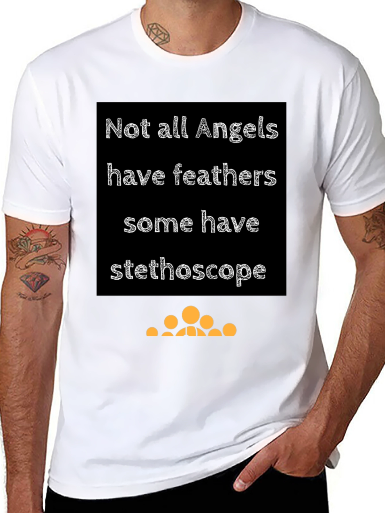 Angel Stethoscope Graphic Tee - Black Cotton T-Shirt