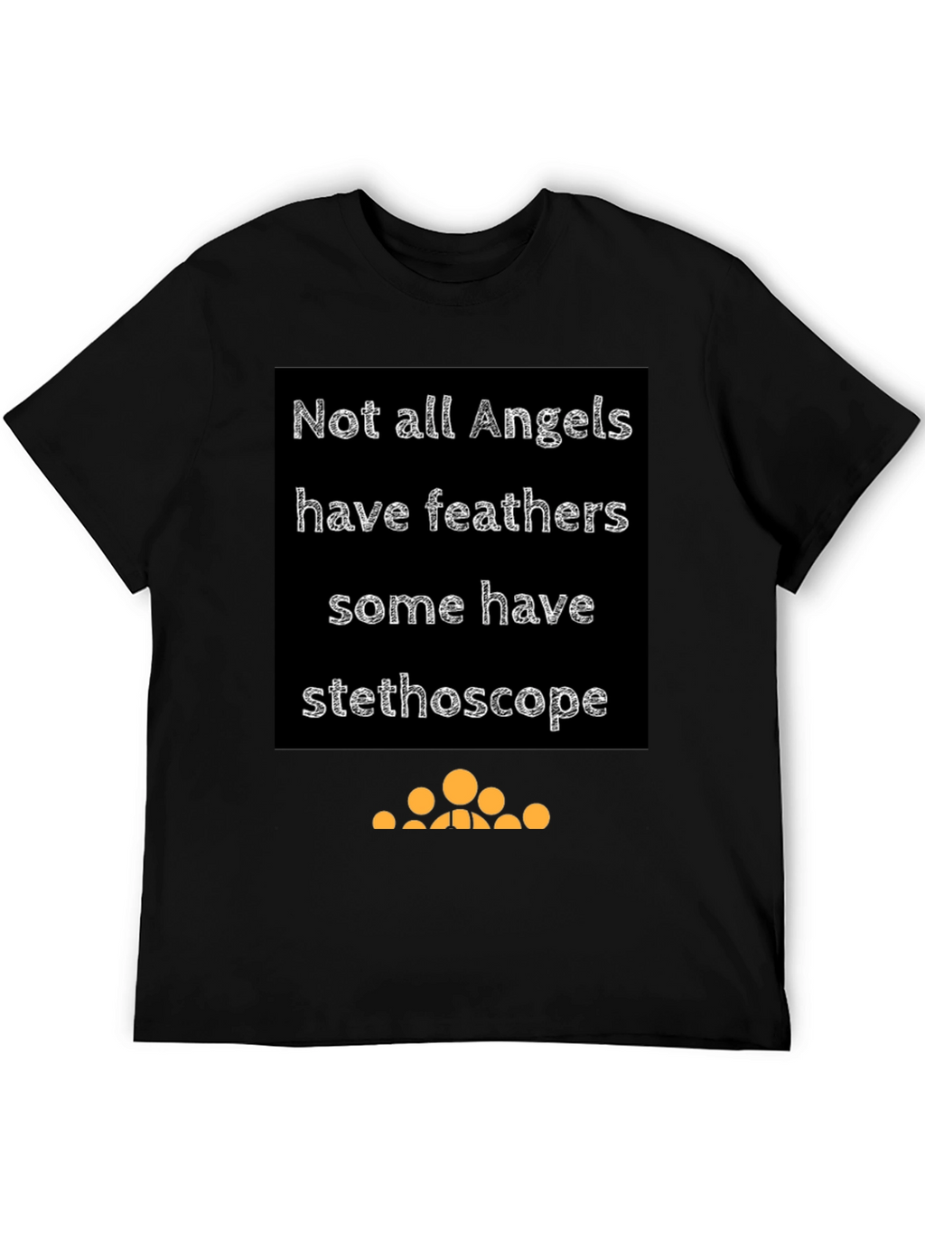 Angel Stethoscope Graphic Tee - Black Cotton T-Shirt