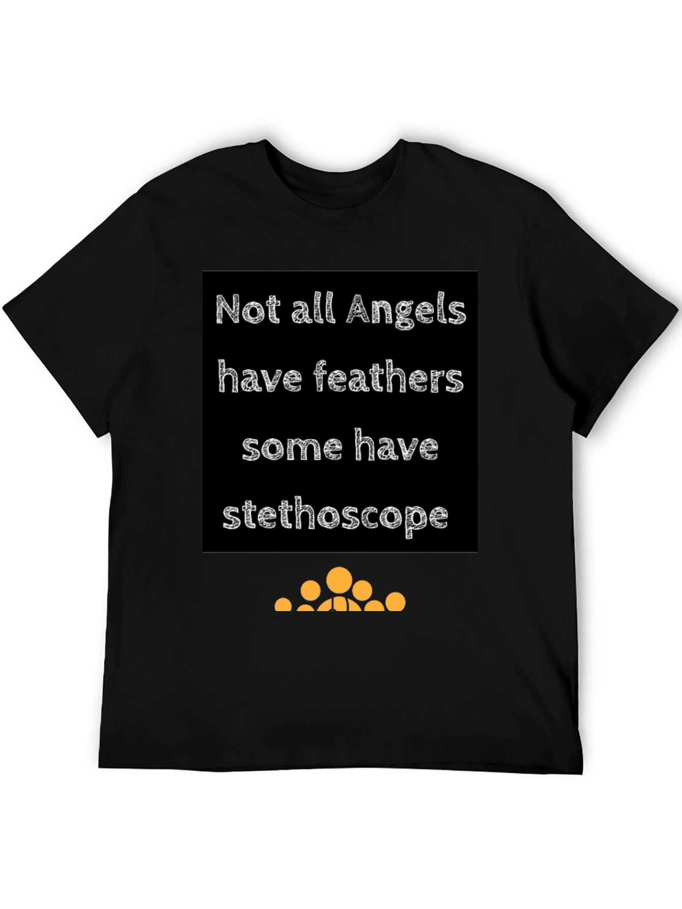 Angel Stethoscope Graphic Tee - Black Cotton T-Shirt