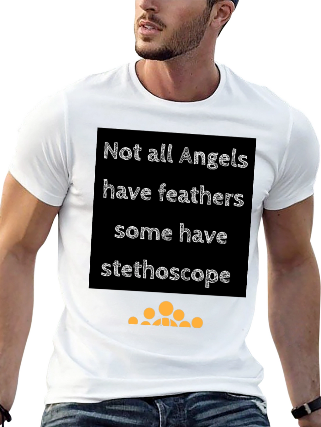 Angel Stethoscope Graphic Tee - Black Cotton T-Shirt