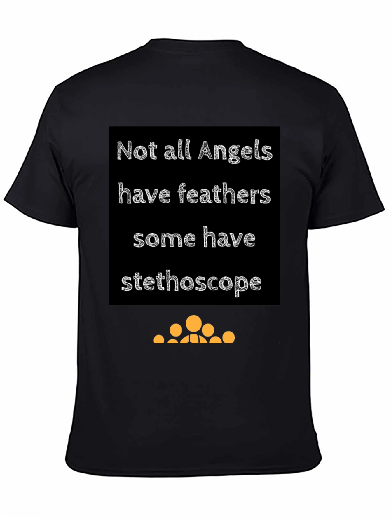 Angel Stethoscope Graphic Tee - Black Cotton T-Shirt