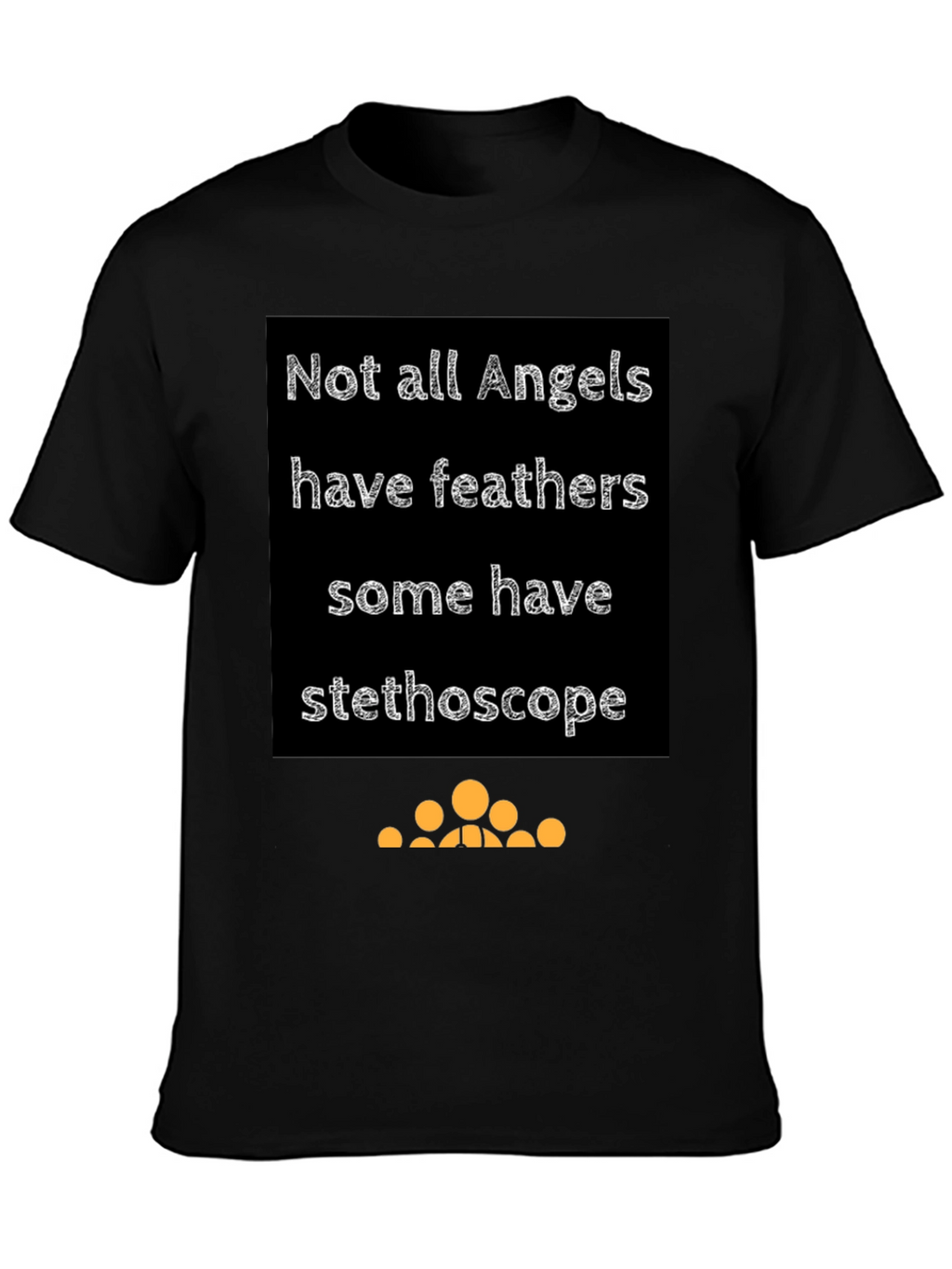 Angel Stethoscope Graphic Tee - Black Cotton T-Shirt