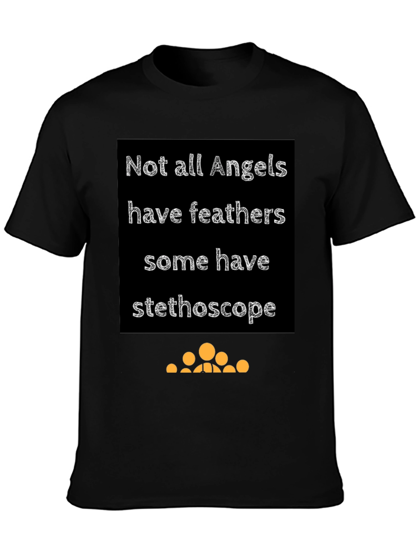 Angel Stethoscope Graphic Tee - Black Cotton T-Shirt