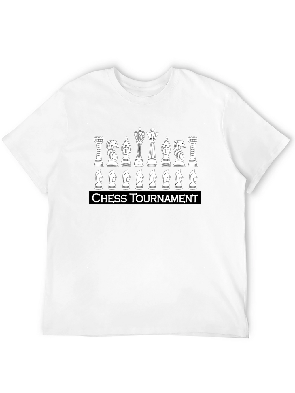 Chess Tournament Graphic T-Shirt - Black Casual Tee