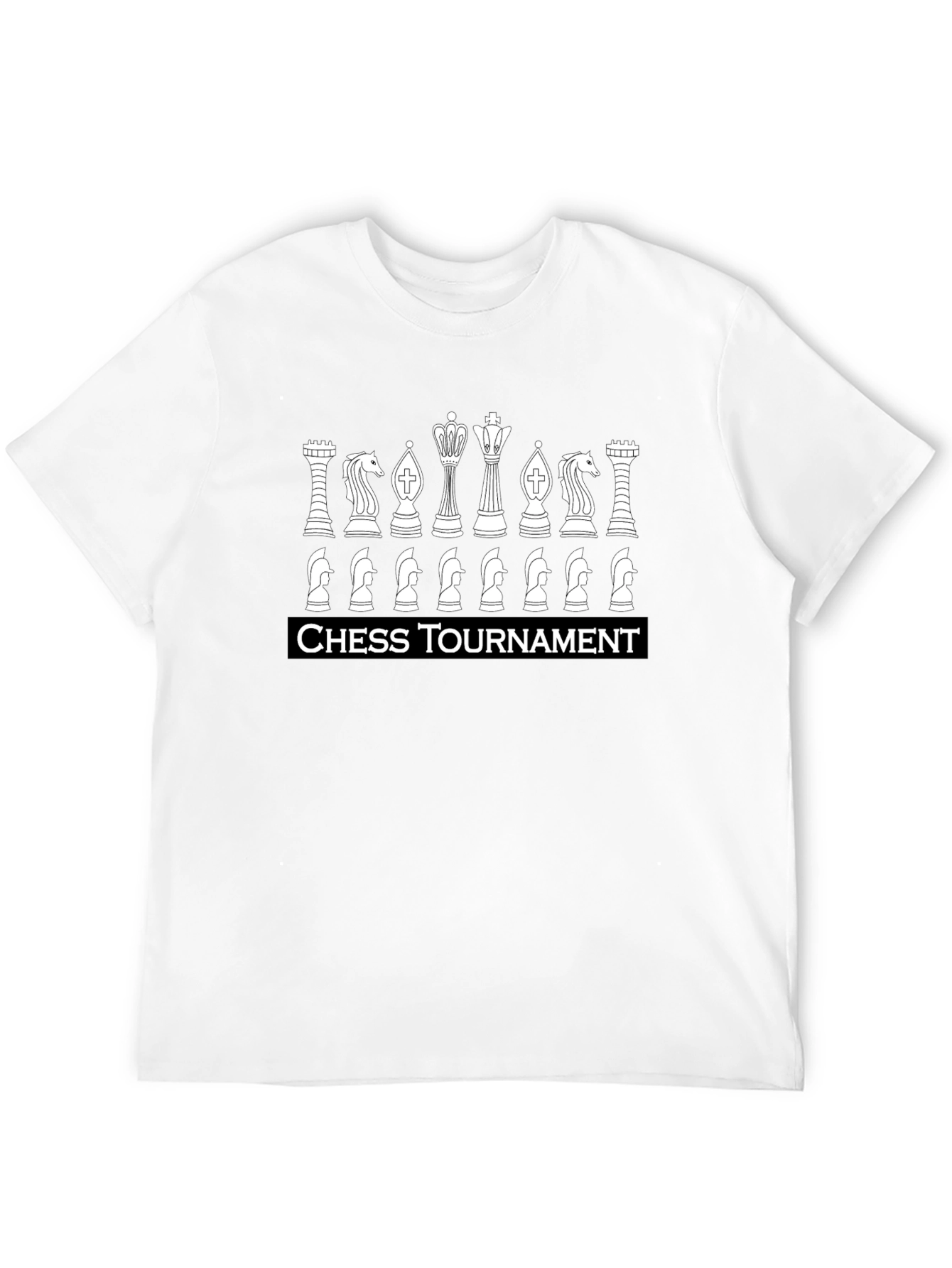 Chess Tournament Graphic T-Shirt - Black Casual Tee