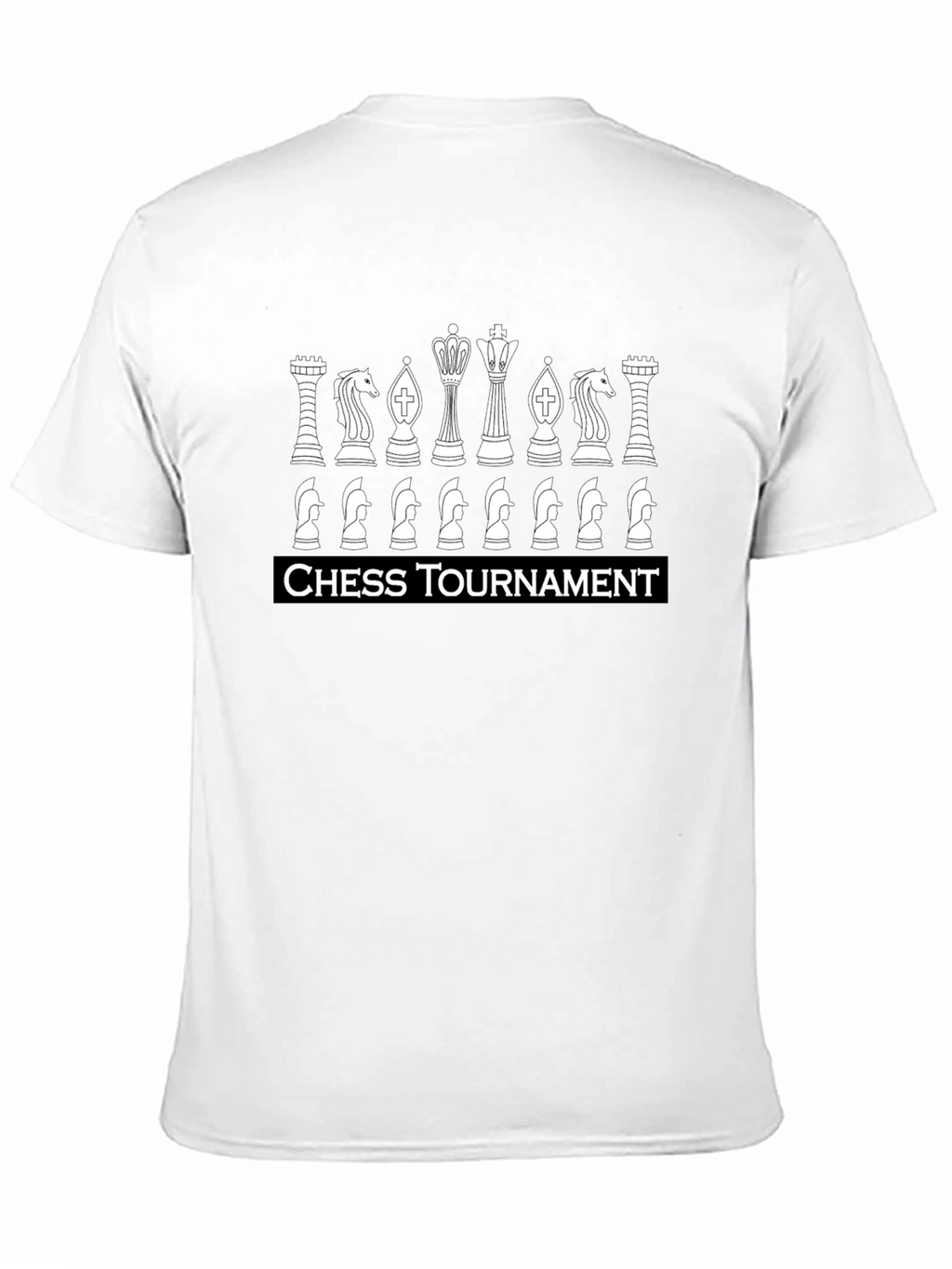 Chess Tournament Graphic T-Shirt - Black Casual Tee