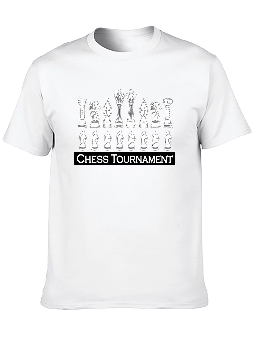 Chess Tournament Graphic T-Shirt - Black Casual Tee