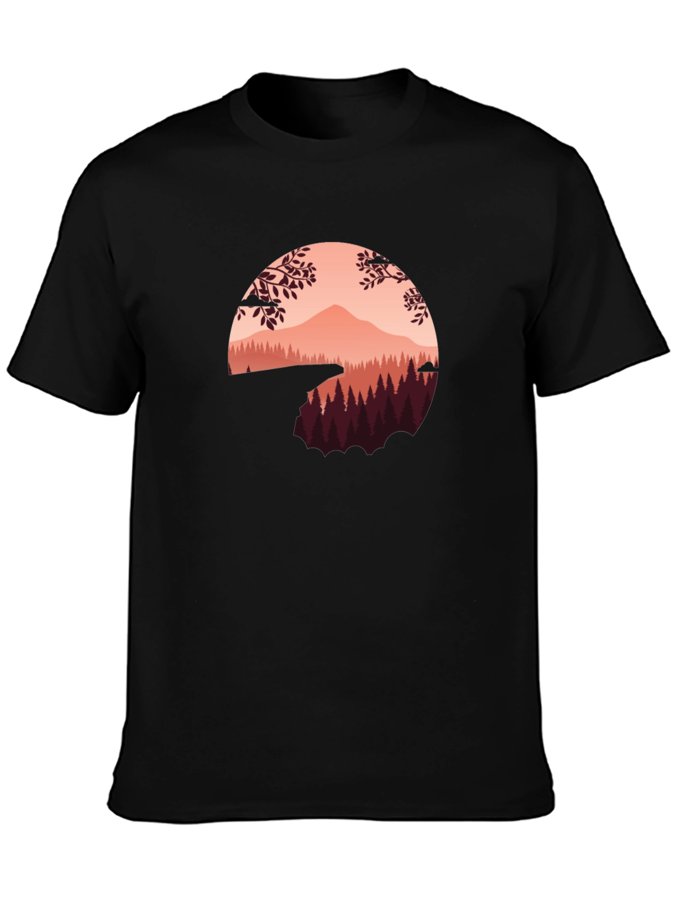 Nature Graphic T-Shirt - Mountain Scene Tee