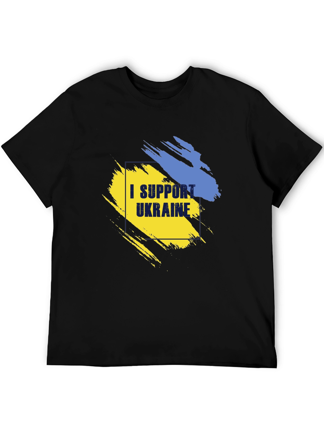 I Support Ukraine T-Shirt - Black Cotton Tee