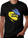 I Support Ukraine T-Shirt - Black Cotton Tee