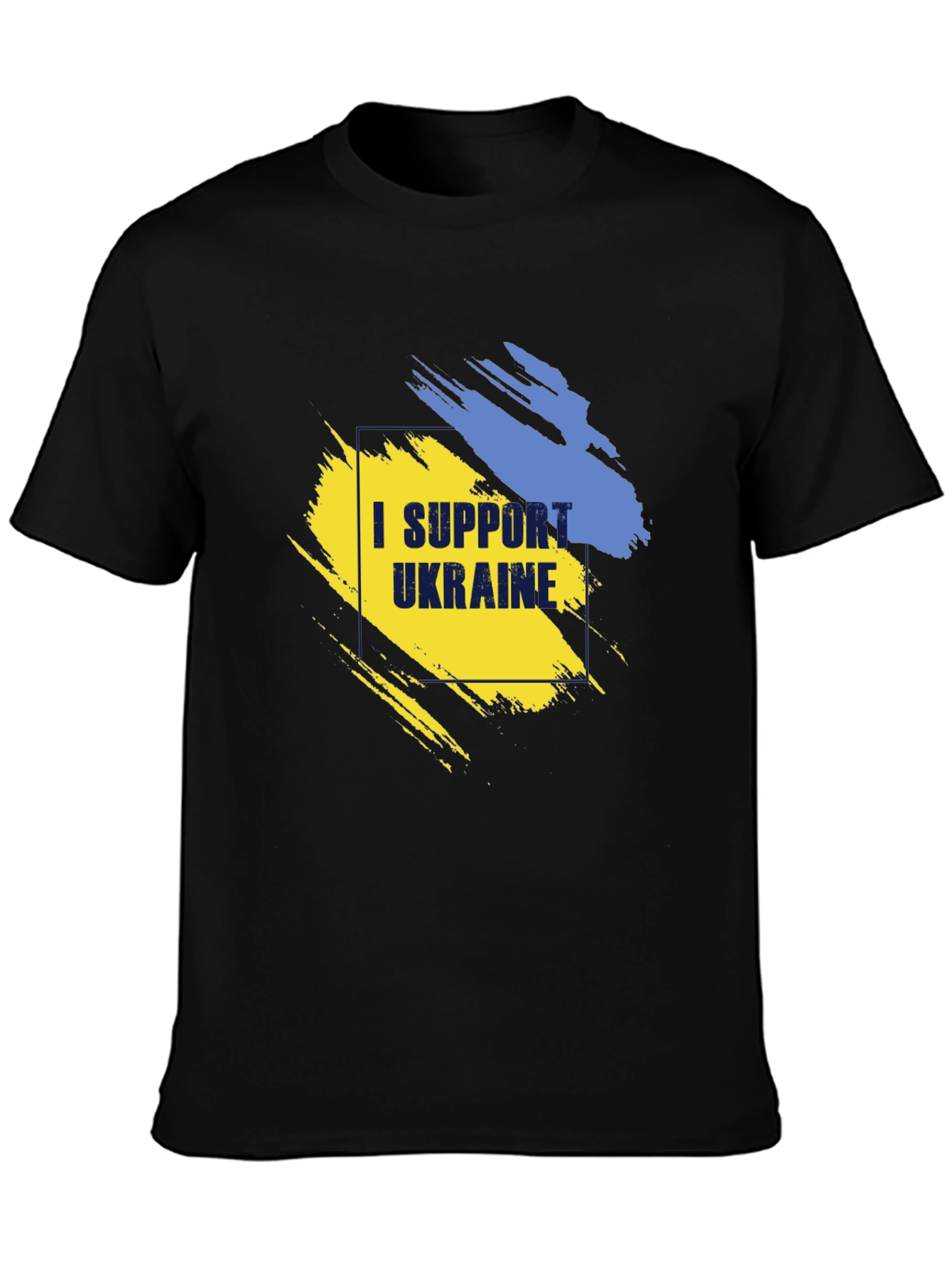 I Support Ukraine T-Shirt - Black Cotton Tee