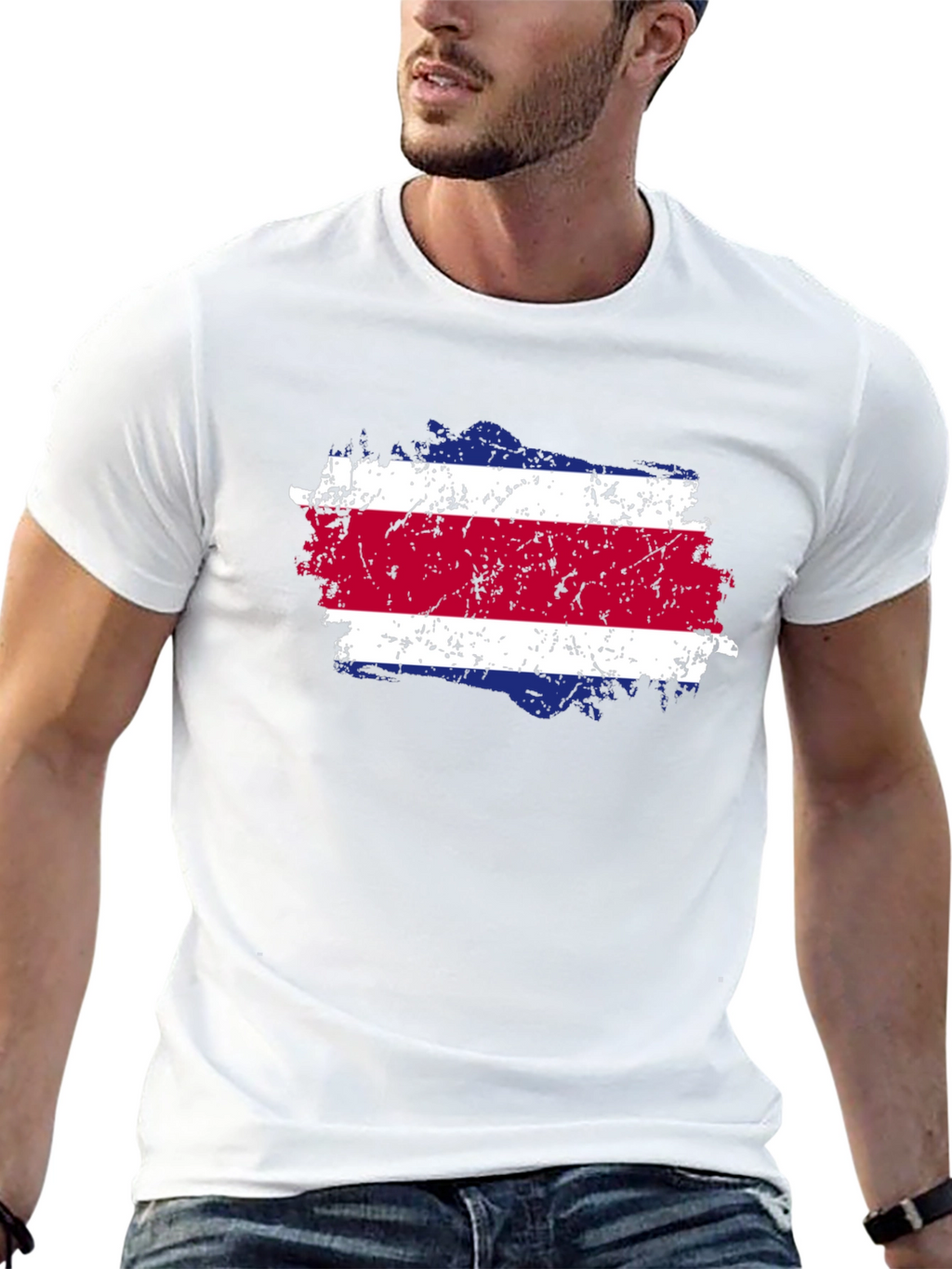 Costa Rica Flag T-Shirt - Distressed Design