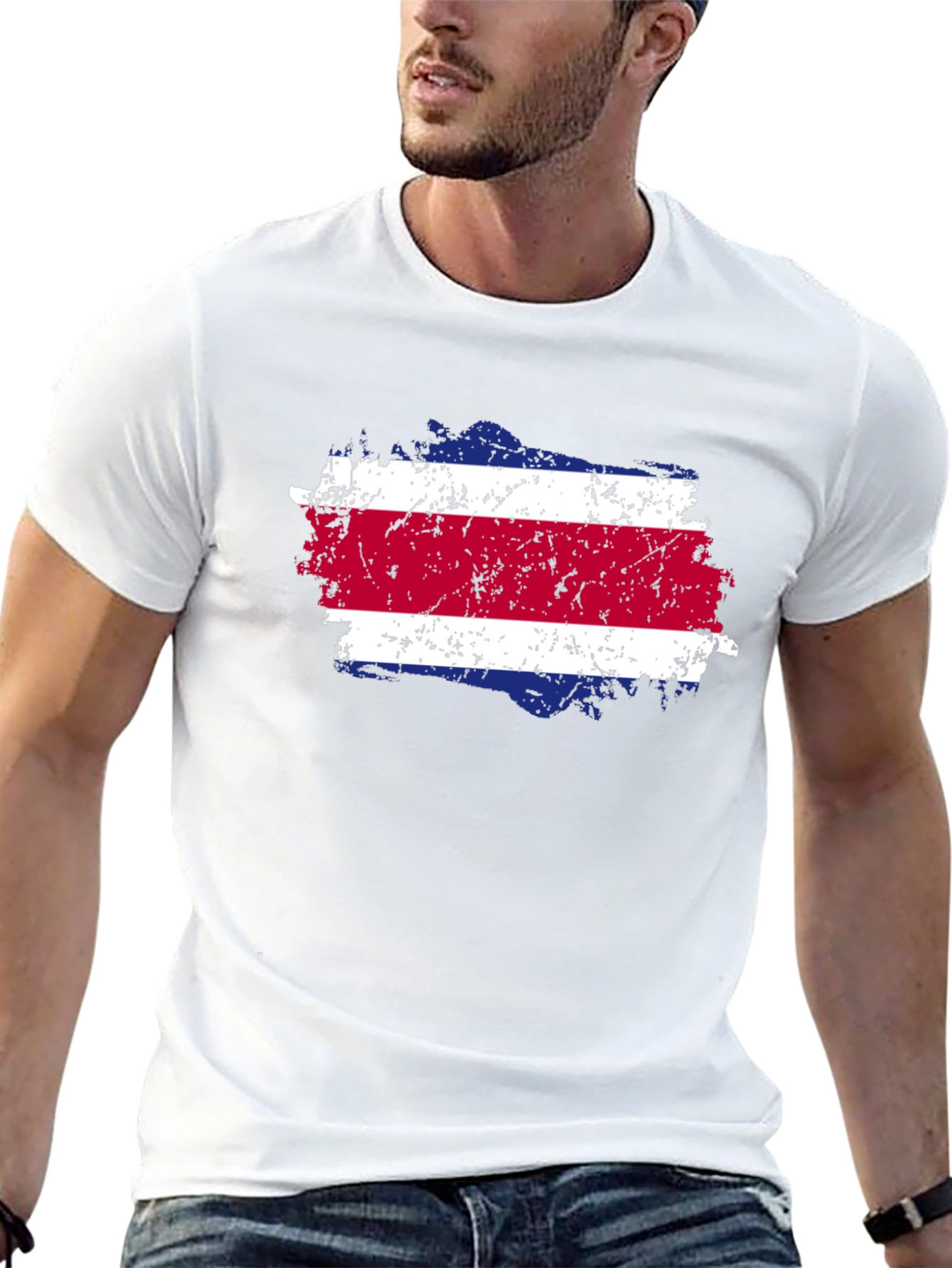Costa Rica Flag T-Shirt - Distressed Design