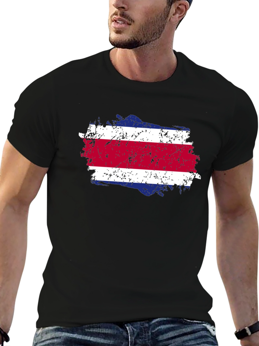 Costa Rica Flag T-Shirt - Distressed Design