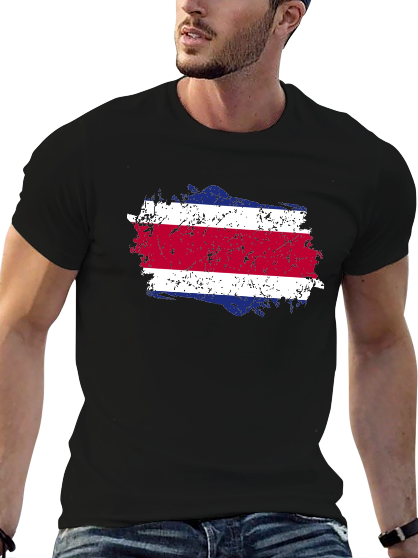 Costa Rica Flag T-Shirt - Distressed Design