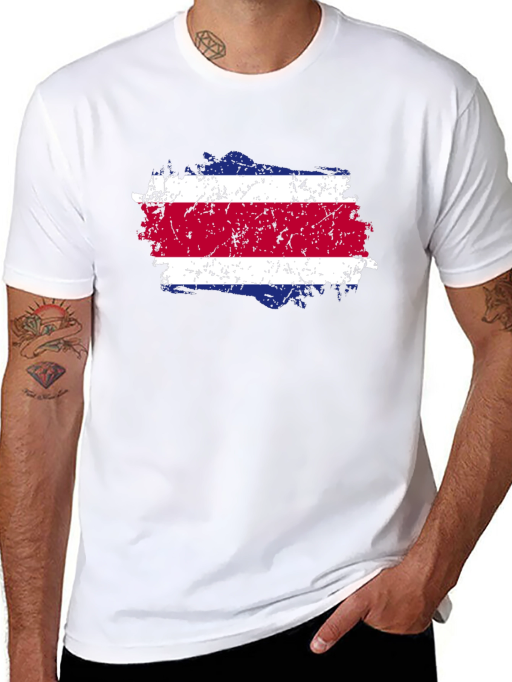 Costa Rica Flag T-Shirt - Distressed Design