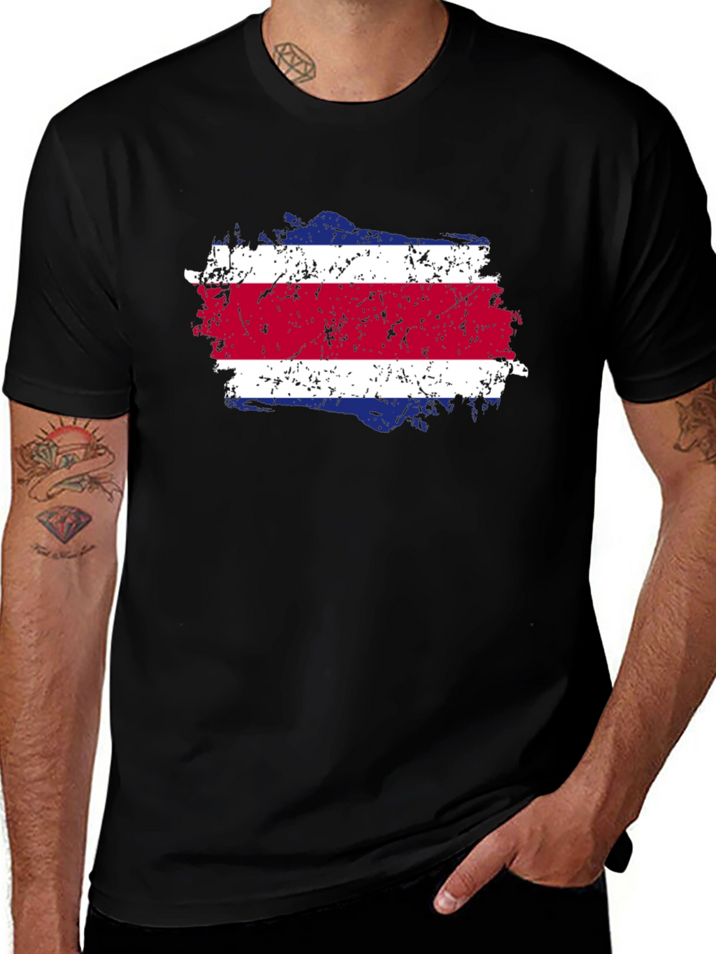 Costa Rica Flag T-Shirt - Distressed Design