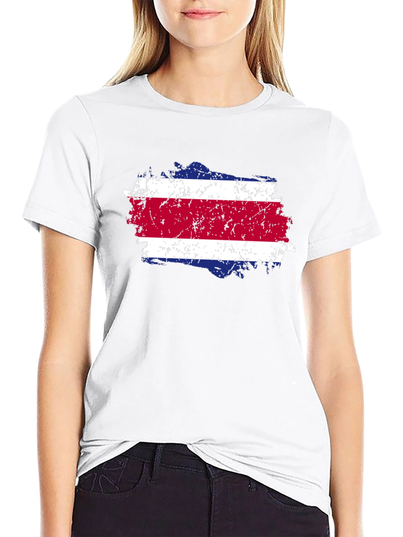 Costa Rica Flag T-Shirt - Distressed Design