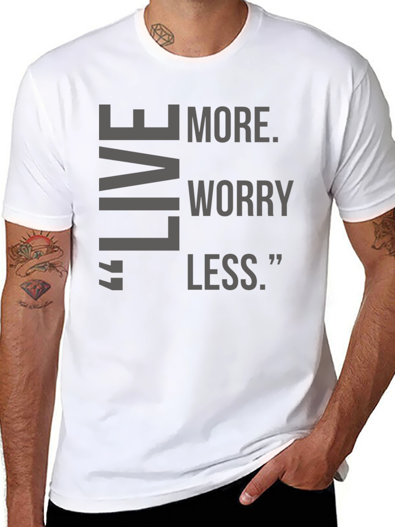 Live More Worry Less Black T-Shirt