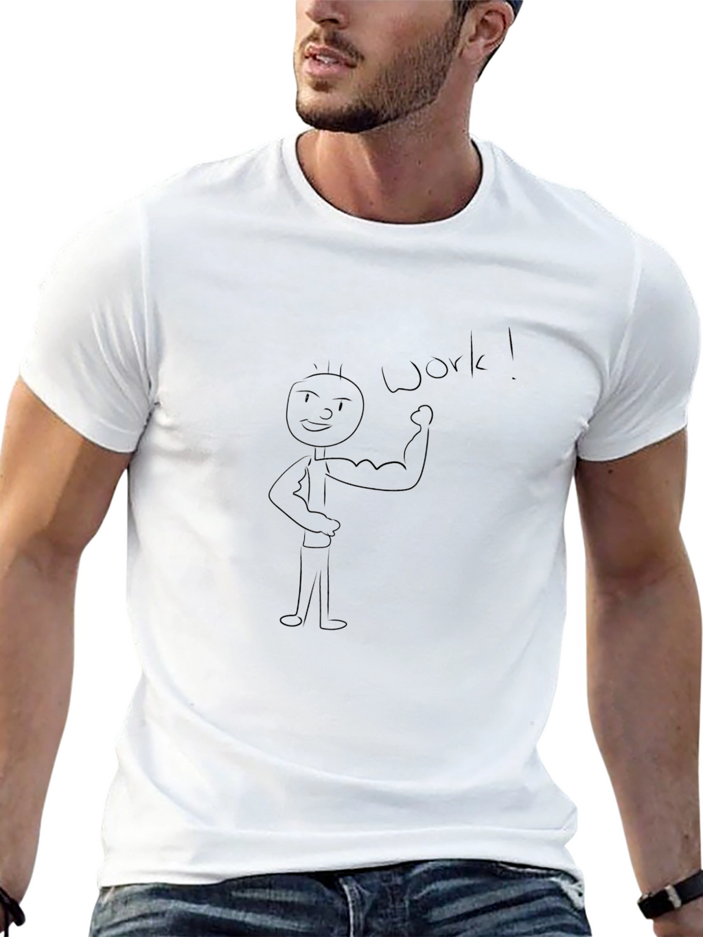 Funny Work Outing Stick Figure Black T-Shirt
