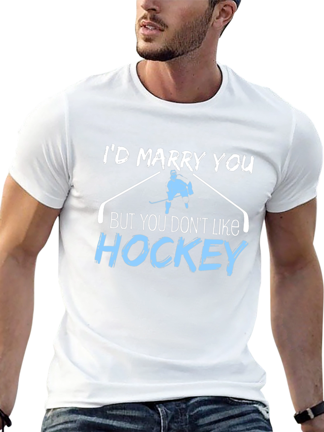 Hockey Fan Humor Graphic Tee - Id Marry You!