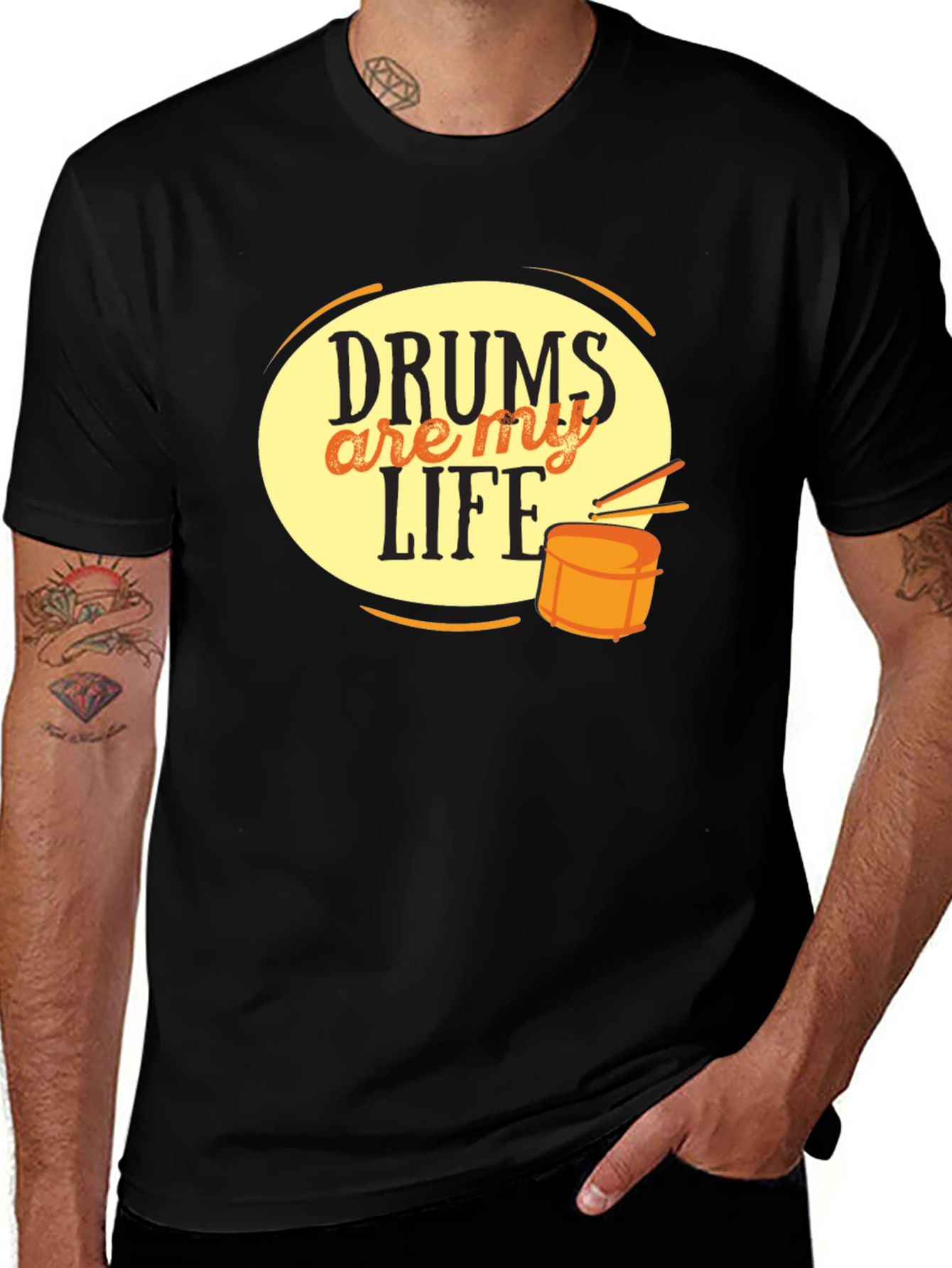 Drums Are My Life Graphic Tee - Music Lover T-Shirt