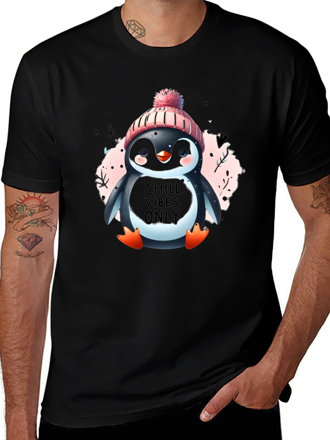 Chill Vibes Penguin T-Shirt - Cozy Winter Design