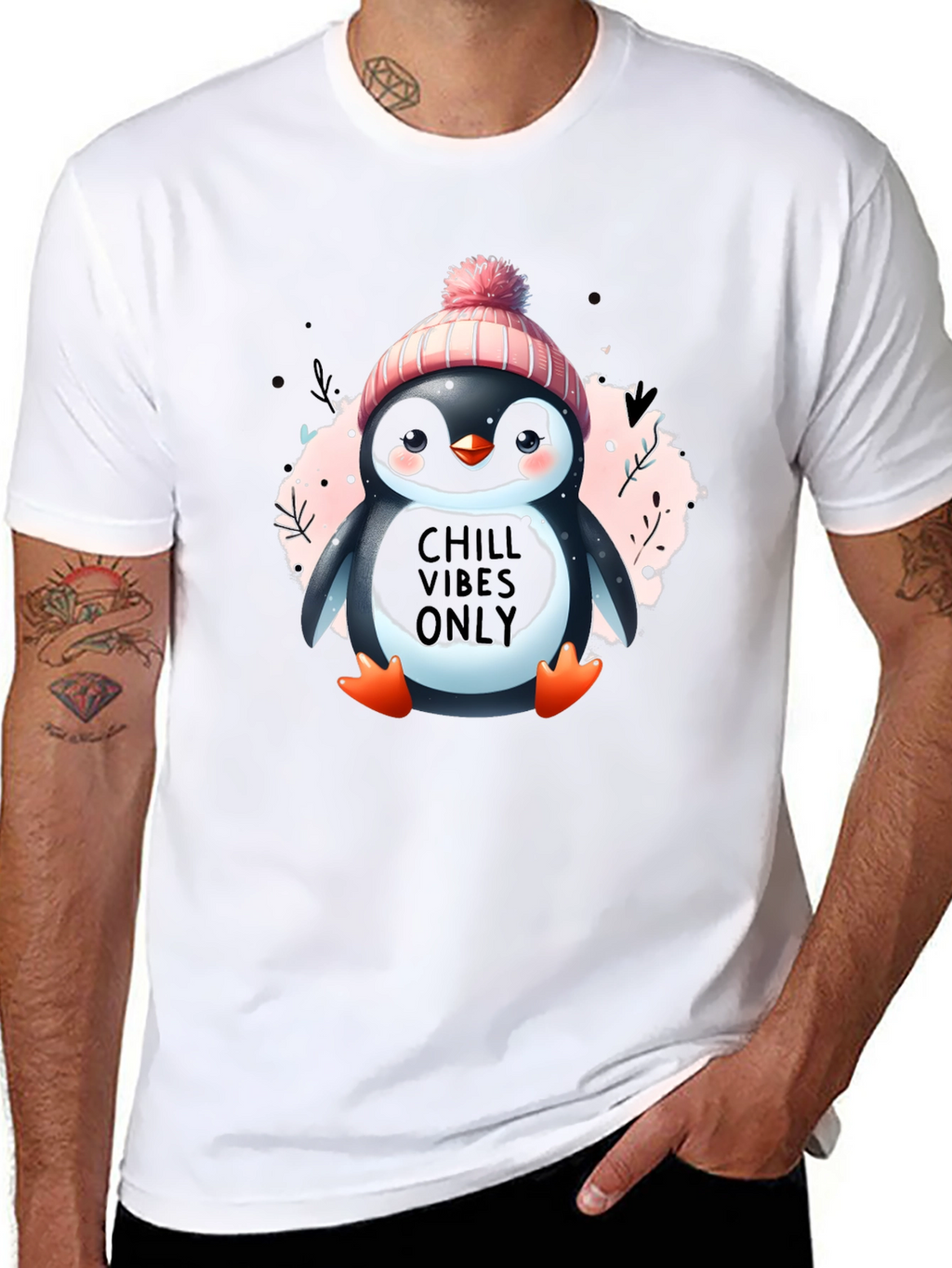 Chill Vibes Penguin T-Shirt - Cozy Winter Design